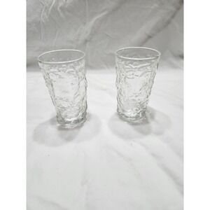 Vintage Anchor Hocking Milano Juice Glasses Clear Set Of 2 MCM